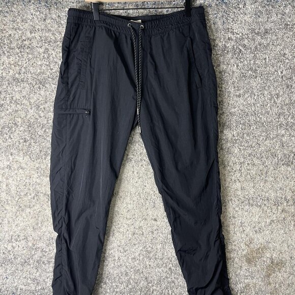 Zadig & Voltaire Pants Womens 42 Black Nylon Joggers Drawstring Zip Pocket Ankle - Picture 1 of 7